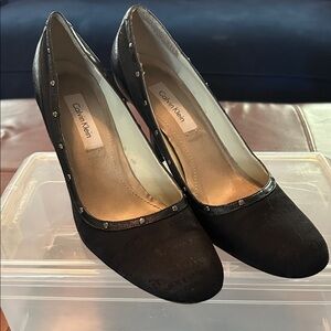 Calvin Klein Black Studded Heels